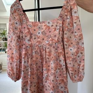 BNWT J. Crew Squareneck Cotton Poplin Dress Zinnia Floral Size M